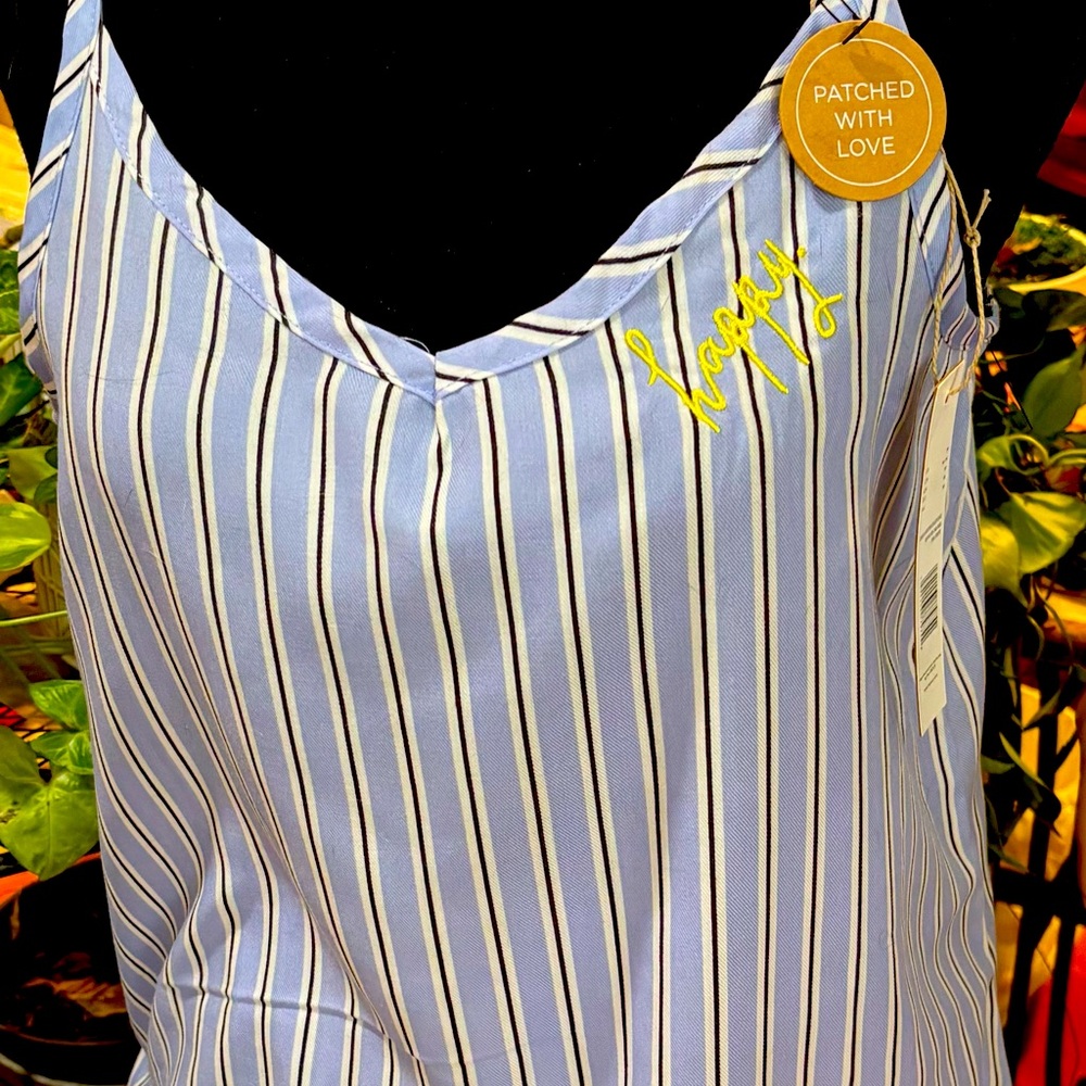 Rae Dunn Blue Sleepwear Striped Tank 2-Piece